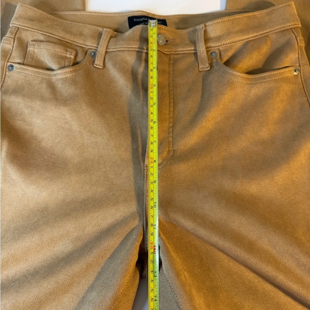Banana Republic Womens Suede Like‎ Tan Pants Size 31/12 Tall Washwell High rise